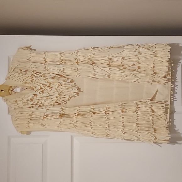 Women's Mike & Me By Moon Craft Cotton Fringe Vest W/ Neck Scarf Size OSFM - Picture 1 of 7